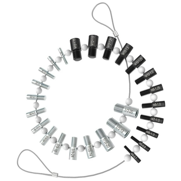 Nut and Bolt Thread Checker, 26 Male/Female Identifier Gauge, Quickly Effortlessly Check Nuts and Bolts Standard and Metric, 14 Inch & 12 Metric, Stainless Steel