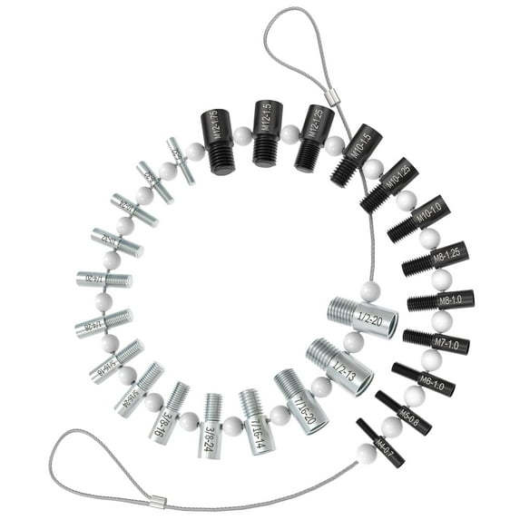 Nut and Bolt Thread Checker, 26 Male/Female Identifier Gauge, Quickly Effortlessly Check Nuts and Bolts Standard and Metric, 14 Inch & 12 Metric, Stainless Steel