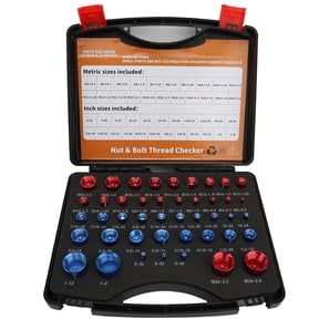 Nut & Bolt Thread Checker, Thread Checker Kit in Standard and Metric (23 Standard & 21 Metric), Bolt Size Finder Checker Thread Gauge for Quickly Identify