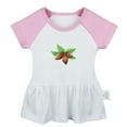 thumbnail image 1 of Nut Cacao Pattern Dresses For Baby, Newborn Babies Skirts, Infant Princess Dress, 0-24M Kids Graphic Clothes (Pink Raglan Dresses, 0-6 Months), 1 of 4