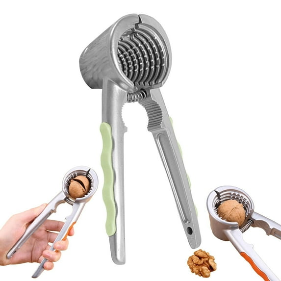 Nut Cracker With Non Slip Handle, Alloy Walnut & Hazelnut Clip, 7 Inch 2 Holes Nut Cracker, Walnut clip Nut Crackers for All Nuts Pecans Hazelnut Walnuts