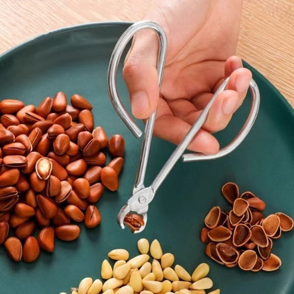 Nut Cracker Pine Nut Opener Sunflower Seed Sheller Plier Tool Kitchen Cooking Gadget Ergonomic Handle for Heavy Duty Hazelnut Pistachio Cracking Home