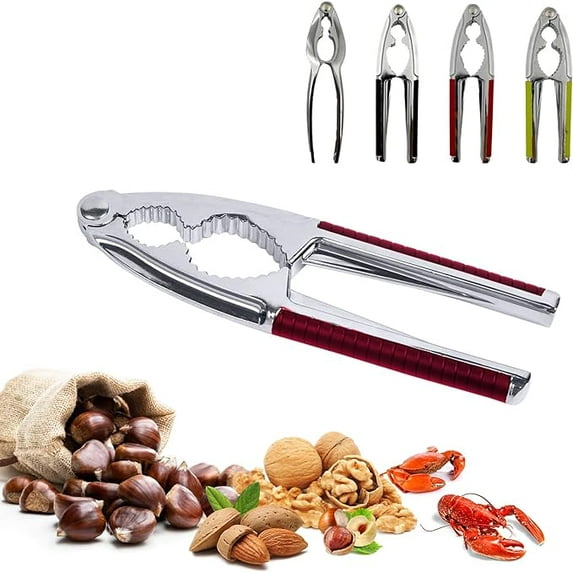 Nut Cracker, Seafood Tool, Walnut Cracker for All Nuts, Heavy Duty Shell Cracker Kitchen Tool with Non-slip Handle