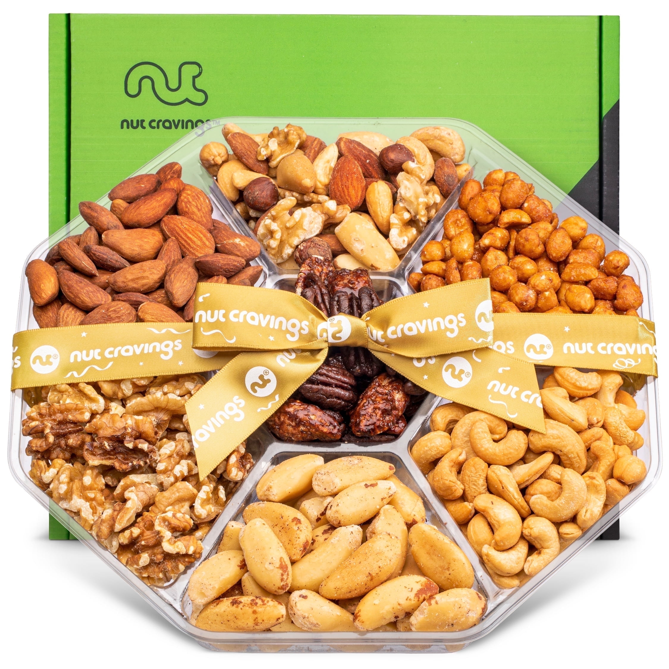 Nut Cravings Nut Tray Platter Gift Basket 7 Assortments