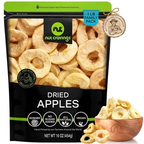 Nut Cravings Sun Dried Apple Rings: Slices, Unsweetened and All Natural (16oz)