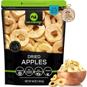 Nut Cravings Sun Dried Apple Rings: Slices, Unsweetened and All Natural (48oz - 3lbs)