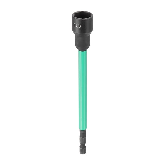 Uxcell Nut Driver Drill Bit 9/16" Socket 1/4" Hex Shank 6" Long
