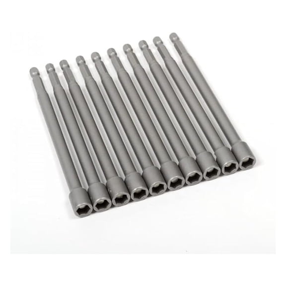 Nut Driver Set 10-Pack - 1/2 Inch x 6 Inch - Power Drill Nut Setter - Vanadium Steel Magnetic Socket - Hex Shank - for Professionals & DIY