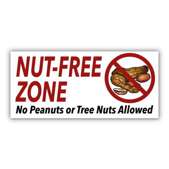Nut Free Zone - 4" Vinyl Sticker - For Car Laptop I-Pad Phone Helmet Hard Hat - Waterproof Decal