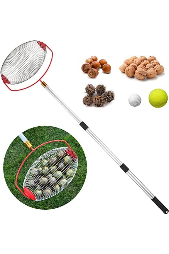 Nut Gatherer, Nut Picker Rolling Acorn Picker Upper,Adjustable Lightweight Outdoor Manual Tools,Collect Walnuts,Acorns,Hickory Nuts,Golf with 1.5Gallon(Large)
