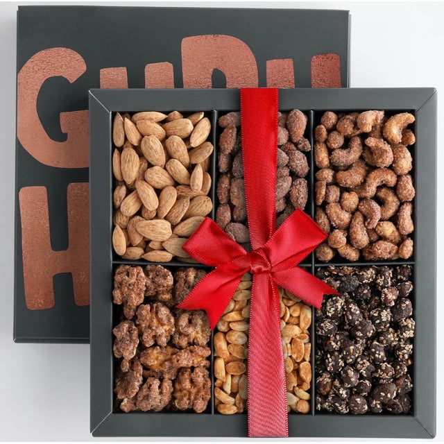 Holiday Gift Nuts Gourmet Mixed Nut Gift Basket - Roasted & Salted Nuts ...