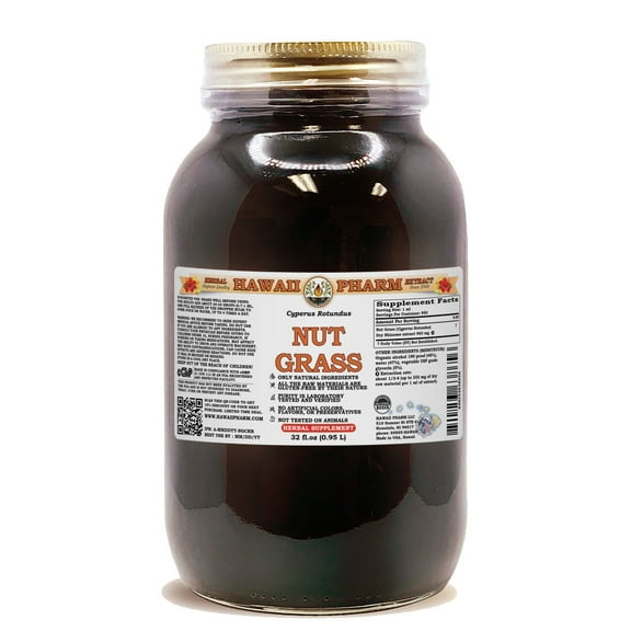 Nut Grass (Cyperus Rotundus) Dry Rhizome Liquid Extract. Expertly Extracted by Trusted HawaiiPharm Brand. Absolutely Natural. Proudly made in USA. Tincture 32 Fl.Oz