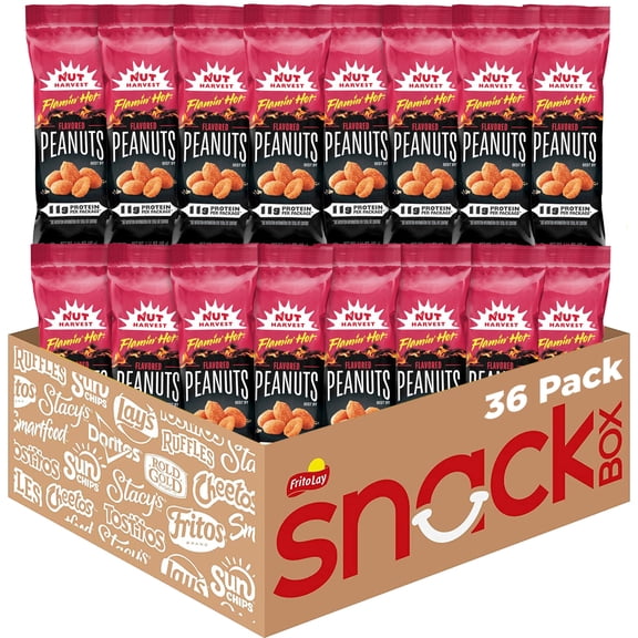 Nut Harvest, Flamin' Hot VTF5Peanuts, 1.625 oz Bags (36 Pack)