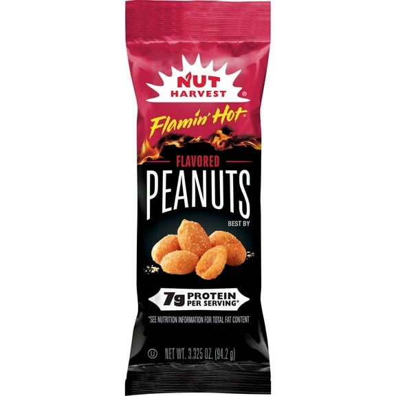 Nut Harvest Flamin Hot Flavored Peanuts, 3.35 oz