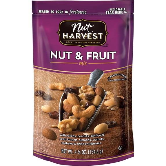 Nut Harvest Nut & Fruit Trail Mix Snacks, 4.75 Ounce Bag