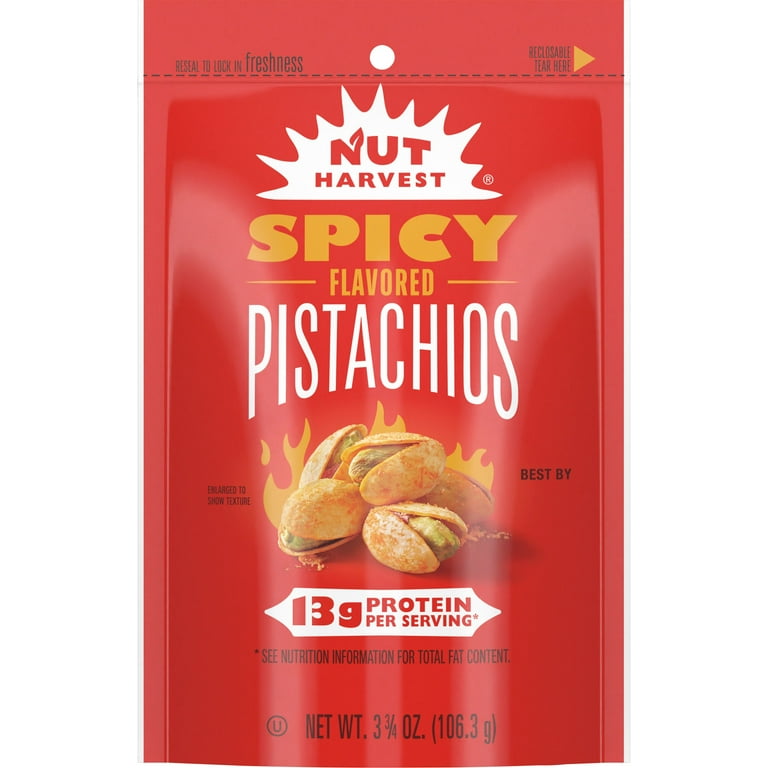 Nut Harvest Spicy Pistachios, 3.75oz Bag Single Pack - Walmart.com