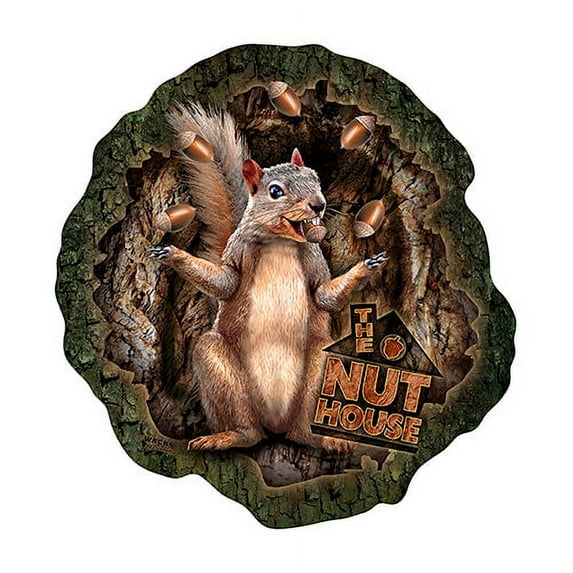 The Nut House Squirrel Novelty Sign | Indoor/Outdoor | Funny Home Décor for Garages, Living Rooms, Bedroom, Offices | SignMission personalized gift Wall Plaque Decoration