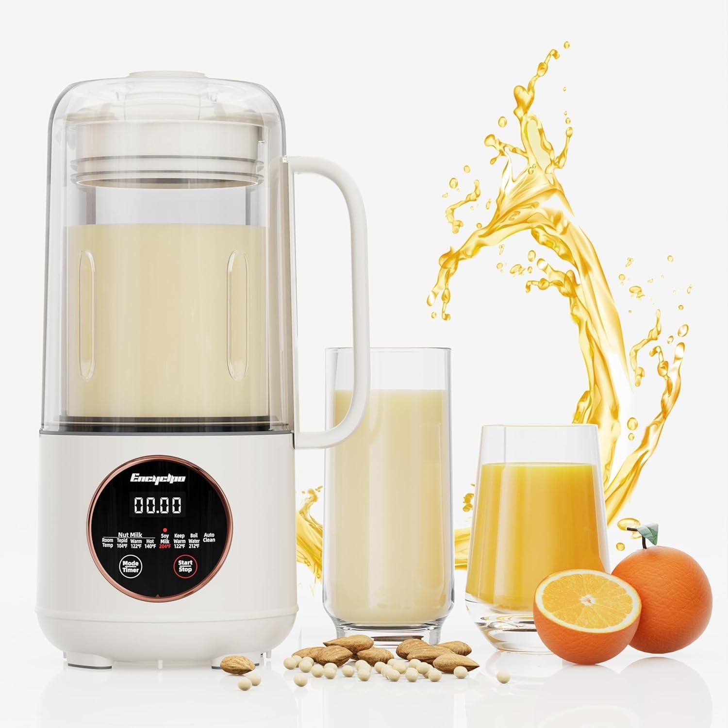 Nut Milk Maker Machine 9-in-1, 40oz - Quick 3-Min Cold Press For Almond, Soy, Oat Milk | Low Noise, Auto Clean