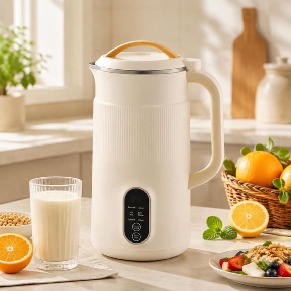 Nut Milk Maker, 6-In-1 20 Oz Soy Milk Maker with 6 Blades, High-Temp Self-Cleaning for Plant-Based Drinks