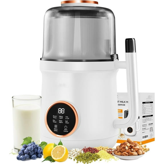 Nut Milk Maker Automatic Food for Homemade Almond Soy Oat Coconut Milk with Delay Start Auto Clean Keep Warm Features and 35oz Capacity