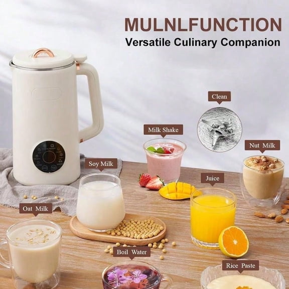 Nut Milk Maker Machine, 8-in-1 Automatic Almond Cow Milk Maker with Self-Cleaning, 35oz Soy Milk Maker with 10 Blades, 12H Timer & 2H Keep Warm - Oat Milk Maker for Homemade Plant-Based Milk
