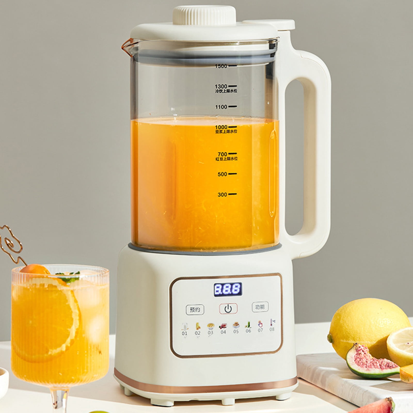 Nut Milk Maker Machine,Automatic Homemade Almond, Oat, Soy, Plant-Based Milk and Dairy Free Beverages, Almond Maker,White,1650ML