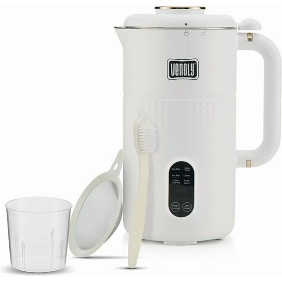 Nut Milk Maker Machine,Convenient Nut Milk Machine for Homemade Plant-Based and Dairy-Free Beverages, Nut and Soy Milk Maker with Stainless Steel Blades Produces Up To 5.5 Cups, 9.5X11.5X7.25"