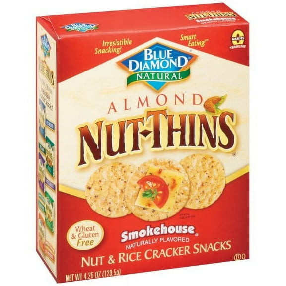 Nut & Rice Cracker Snacks Smokehouse Nut Thins (Pack of 32)