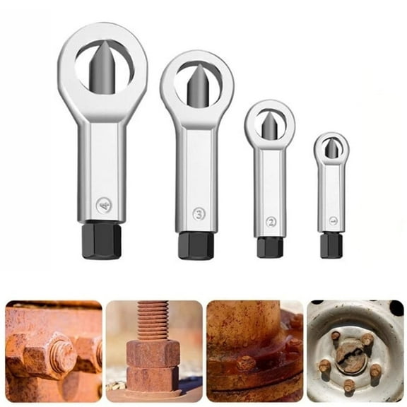 Nut Splitter Set 1PC,Rusted Nut RemoverHigh-Hardness Steel Tool Kit for Automotive Repair & Industrial Maintenance(Silver)