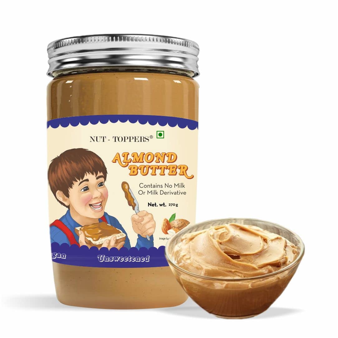 Nut Toppers Almond Butter 270G Unsweetened High Proteins 100