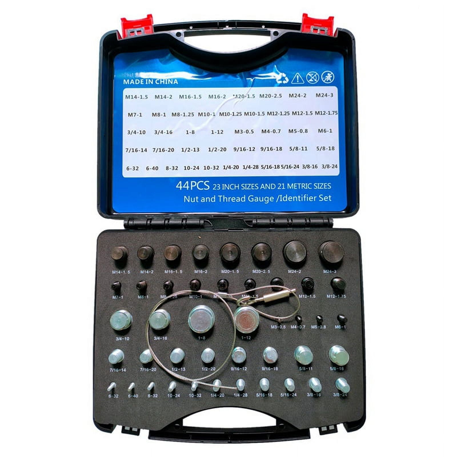 Nut and Bolt Thread Check Easy to Use Thread Check Standard and Metric 44Pcs Male/Female