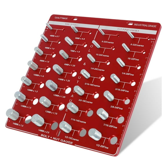 Nut and Bolt Thread Checker Set 28 Thread Identifier Gauge Inch and Metric Size Precise Screw Size