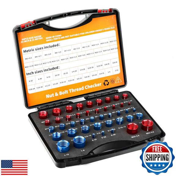 Nut and Bolt Thread Checker Set Tool Combination Check Both
