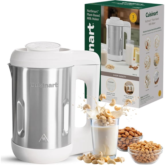 NutSmart 50 Oz Nut Milk Maker Machine Makes Milk in 60 Seconds, Easy to Use and Clean, Perfect for Almond Milk, Soy Milk, Oat Milk, Made with BPA Free Stainless Steel