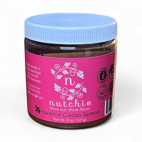 Nutchio Hazelnut Cacao Spread, Creamy Hazelnut Spread, Breakfast Favourite, Clean-Ingredients, 8 oz