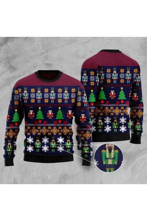 Nutcracker 3D Christmas Sweater, Funny Xmas Sweater, Sweater Xmas