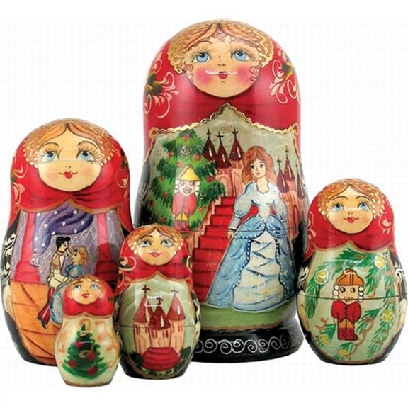 Nutcracker 5 Nested Doll - Multicolor - 6.5 in. - Unique Hand-Painted Art