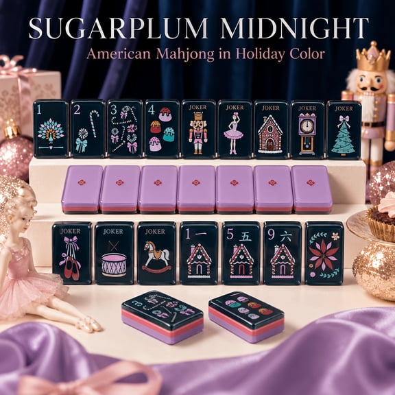 Nutcracker American Mahjong Set, Holiday Acrylic Tiles for Family Game Night and Gifting