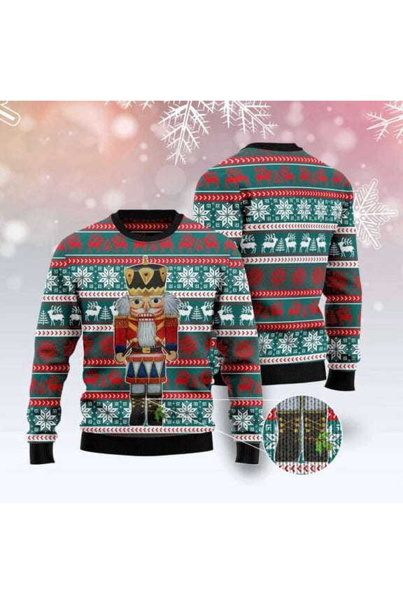 Nutcracker And Drum 3D Christmas Sweater, Christmas Sweater, 3D Sweater, Funny Xmas Sweaters