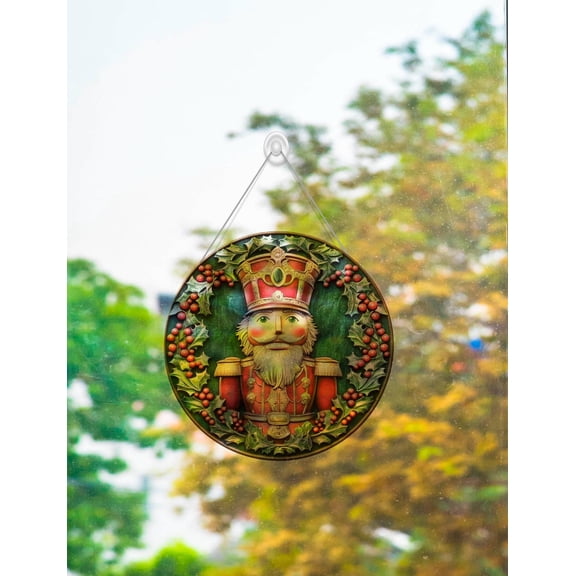 Nutcracker Ballet Acrylic Suncatcher Traditional Christmas Decor Festive Art Window Hanging Red Green Holiday