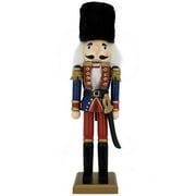 Nutcracker Ballet Gifts Traditional Soldier Nutcracker Blue Red and Black Fur Hat 15 Inch