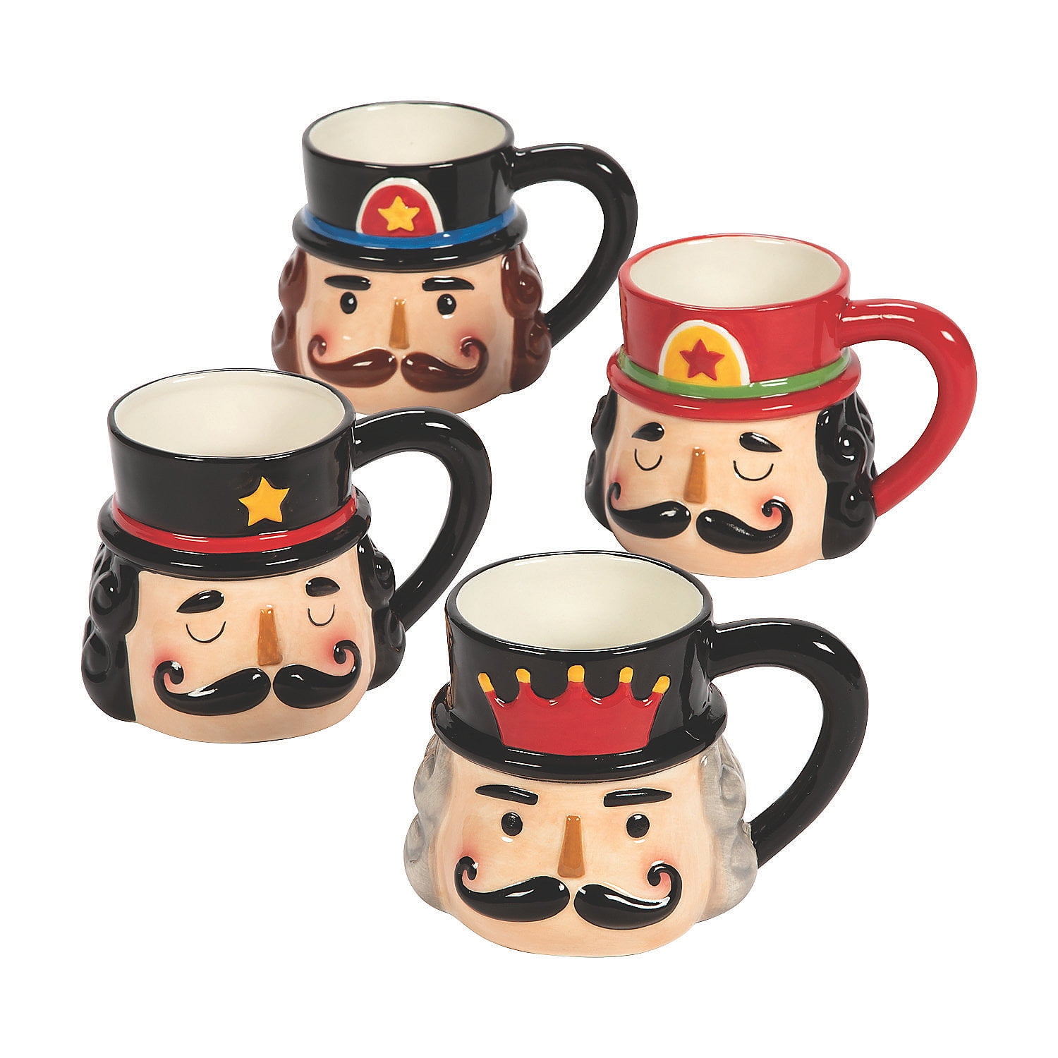 Nutcracker Ceramic Mugs, Home Decor, Christmas, 4 Pieces