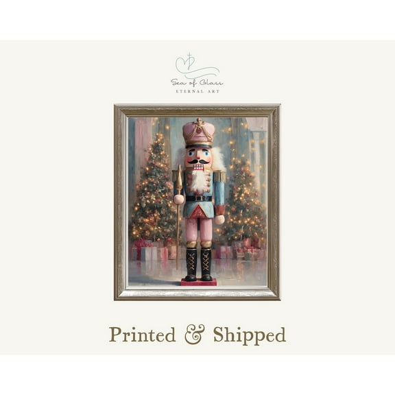 Nutcracker Christmas Art Print: Vintage Holiday Wall Decor, Classic Ballet Christmas Artwork, Physical Print On Quality Matte Paper #371, Unframed Canvas Size 24x36