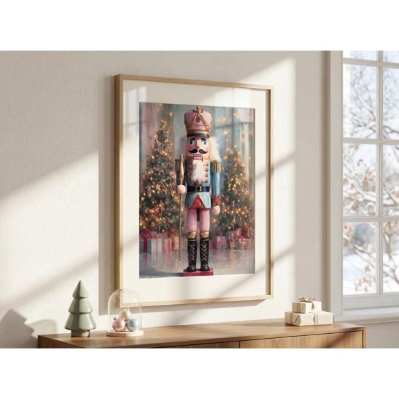 Nutcracker Christmas Ballet Winter Decorative Nursery Poster , Poster Print Only