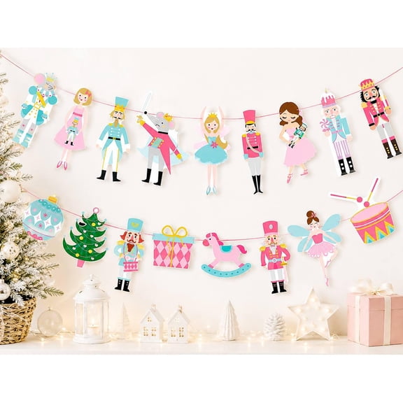Nutcracker Christmas Banner, Pink Nutcracker Banner, Nutcracker Party Decorations, Ballet