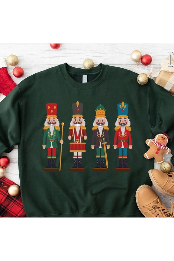 Nutcracker Christmas, Festive Holiday Crewneck, Nutcracker Soldier Shirt, Cute Christmas Pullover, Cozy Winter Sweater, Holiday Gift, Black Sweatshirt