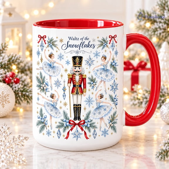 Nutcracker Christmas Mug Waltz of the Snowflakes for Holiday Ballet Fans
