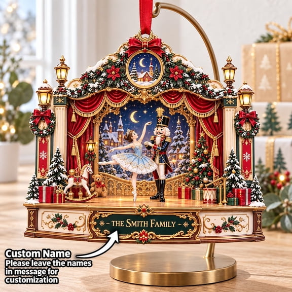 Nutcracker Christmas Ornament, Personalized Two-Layer Acrylic Ballet Keepsake