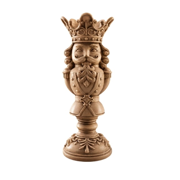 Nutcracker Christmas Pillar Candle Holder, 10-Inch Polyresin Holiday Tabletop Decoration for Mantel, Dining Table and Seasonal Displays