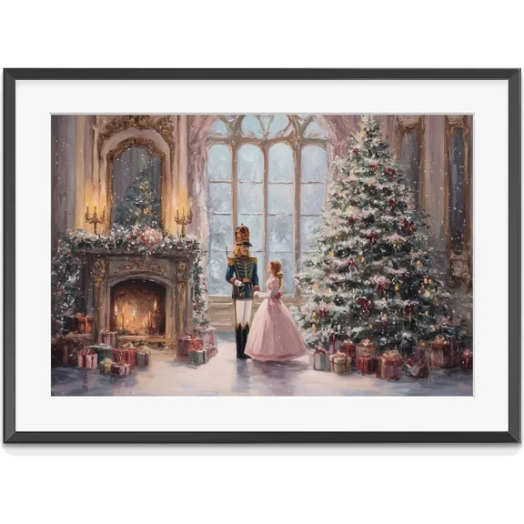 Nutcracker Christmas Poster – Vintage Holiday Wall Art, Classic Festive Decor, Matte Canvas Stretched, Posters for Room Bedroom Living Room Bathroom Wall Decor, Posters & Art Prints, Gift.